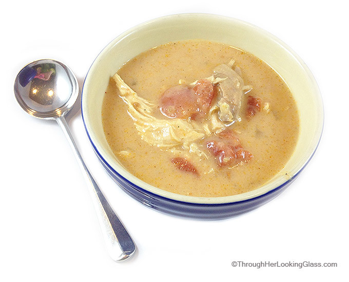 Chicken Enchilada Soup. Mexican Chicken and Cheese Soup. Thick hearty and satisfying. The Mexican corn flour base sets this soup apart. Easy to make!