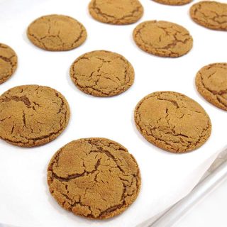 Best Gingersnaps ever. Crackly and crunchy on the outside, chewy in the center. These Gingersnaps are spicy and sweet, great with milk or a mug of chai tea.