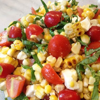 This Grilled Corn Basil and Tomato Salad brings fresh and summer straight to your next picnic, barbecue or luncheon.