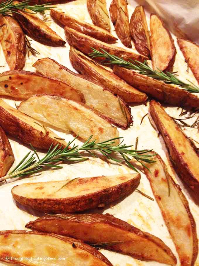 Rosemary Garlic Oven Baked Steak Fries Through Her Looking Glass