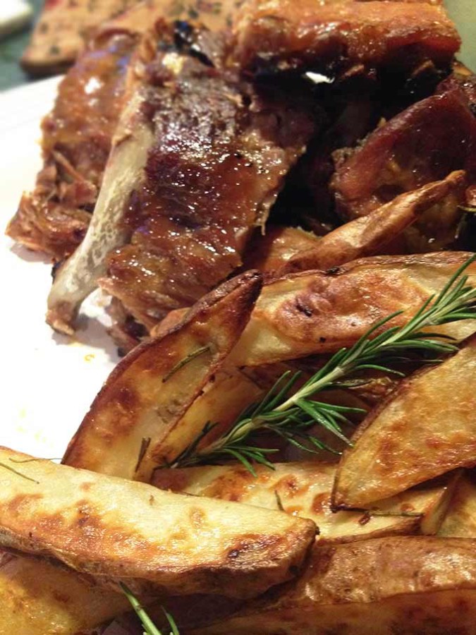 Rosemary Garlic Oven Baked Steak Fries Through Her Looking Glass