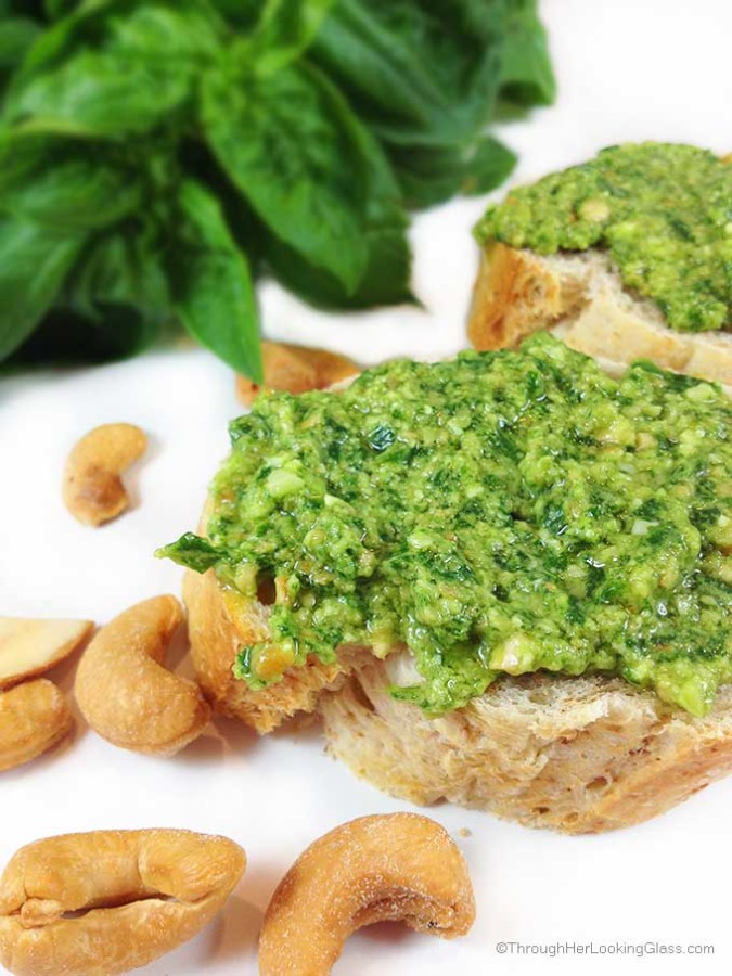 Easy Cashew Basil Pesto Through Her Looking Glass