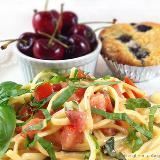 Marinated Brie Tomato & Basil Linguine. So easy. Hot linguine melts the brie, creating an unforgettably light and flavorful sauce. This is summer in a dish!