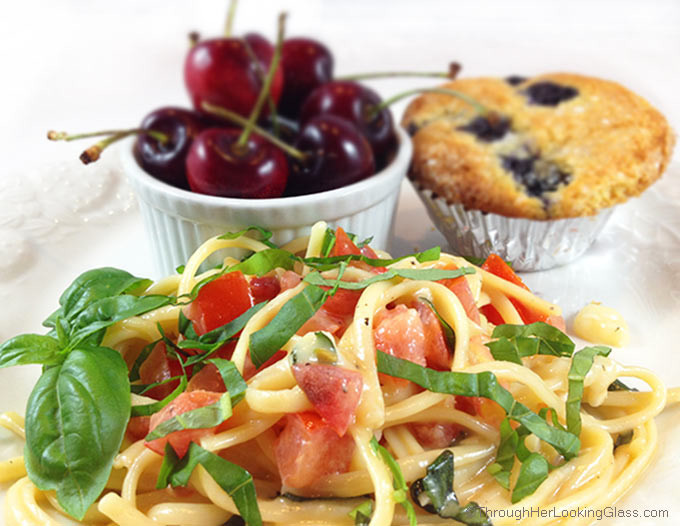 Marinated Brie Tomato & Basil Linguine. So easy. Hot linguine melts the brie, creating an unforgettably light and flavorful sauce. This is summer in a dish!