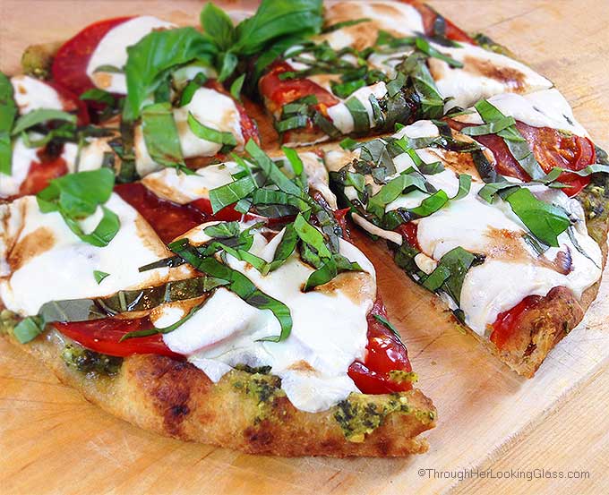 Caprese Pesto Flatbread Through Her Looking Glass