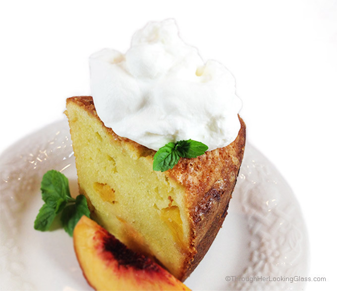 Fresh Peach Pound Cake. Ripe peaches, butter, sour cream, vanilla & almond extracts give exceptional flavor! Buttery southern peach pound cake to die for.