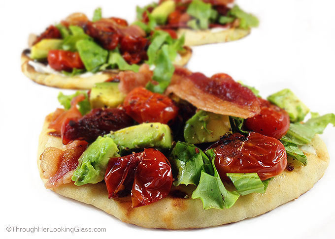 Blistered Tomato BLT Avocado Flatbread. I couldn't resist blistering the tomatoes and adding chopped avocado to this flatbread. The results were phenomenal.