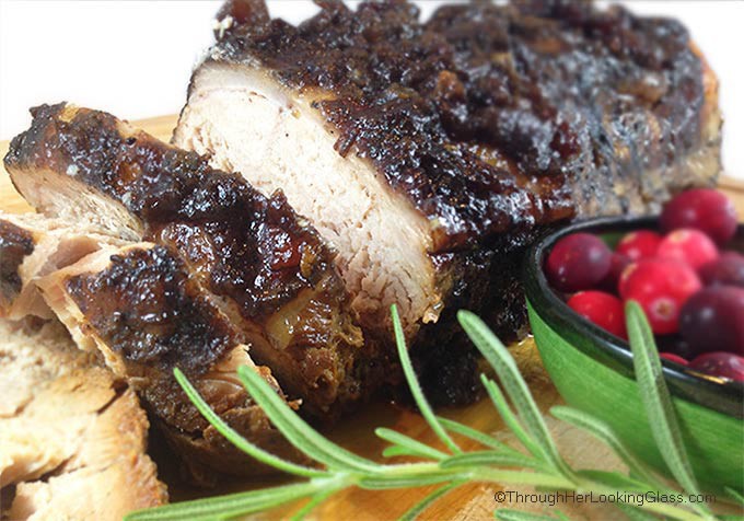 Easy Slow Cooker Cranberry Dijon Pork Roast. Sweet flavor from whole berry cranberry sauce and cranberry juice. Dry mustard gives a little zing!