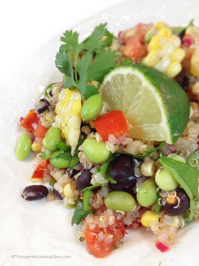 Southwestern Edamame Quinoa Salad Through Her Looking Glass