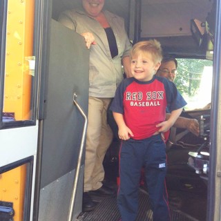 Hudson & the Yellow School Bus. Hudson is 5, has Down syndrome. I was worried about him riding the bus. This is Hudson's story of his beloved yellow bus.