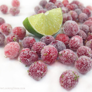 Lime Sugared Cranberries: gourmet snacking, gift baskets, garnishing cheesecake, ice-cream & holiday drinks. Cheese boards & appetizers. They "pop" in your mouth: sweet & mouth-puckeringly tart.