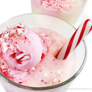 Pink Peppermint Eggnog Punch. Pretty to look at. Tasty to drink. Easy to make. Festive for the wintery holidays!!!!