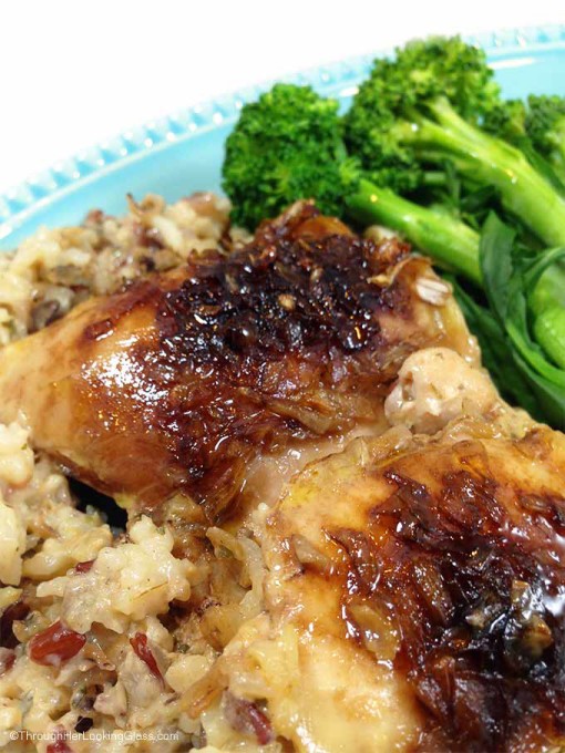 Easy Chicken Thigh & Wild Rice Bake - Through Her Looking Glass