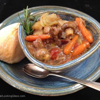 Tender and delicious, Poor Man's Beef Stew cooks for just 2 hours w/out browning the beef first! You'll be delighted with this quick, flavorful & easy stew.