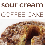 Sour-cream Coffee Cake. A dense, delicious pecan coffee cake with excellent flavor. A wonderful treat for breakfast or brunch.