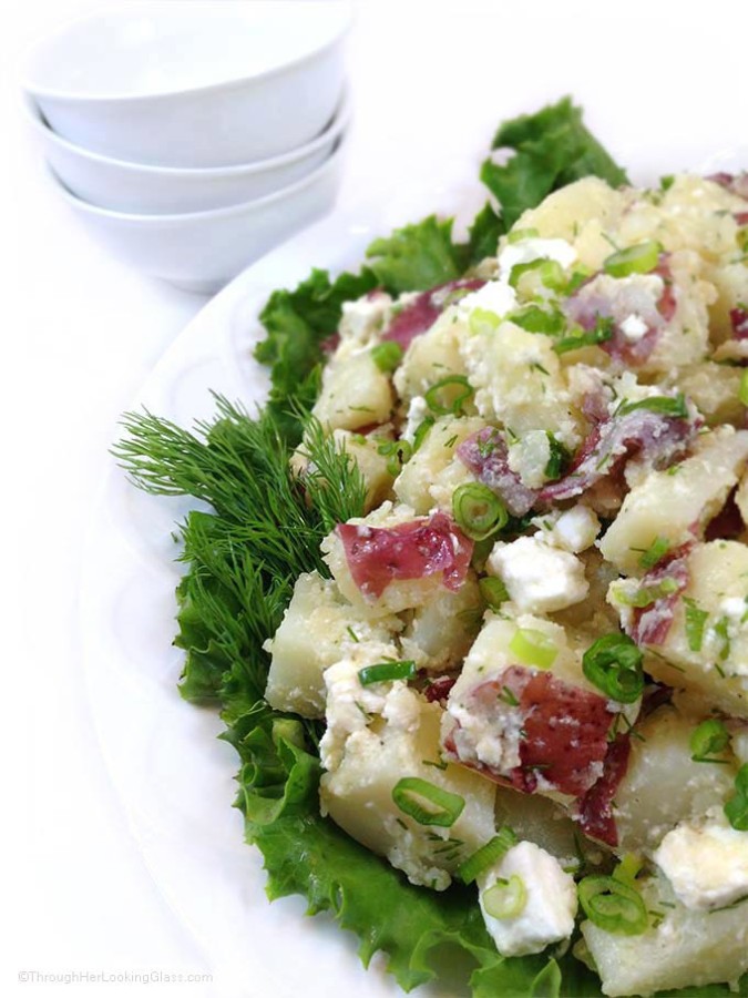 Fresh Dill Red Potato Salad with Feta (No Mayo) Through Her Looking Glass