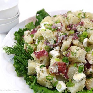 Gourmet Fresh Dill Red Potato Salad with Feta. Olive oil, garlic, fresh dill and feta cheese mingle with tender new potatoes. Always goes FAST!