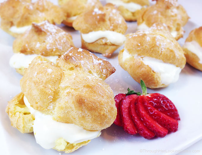 Lemon Curd Whipped-Cream Filled Easy Cream Puffs - Through Her Looking ...