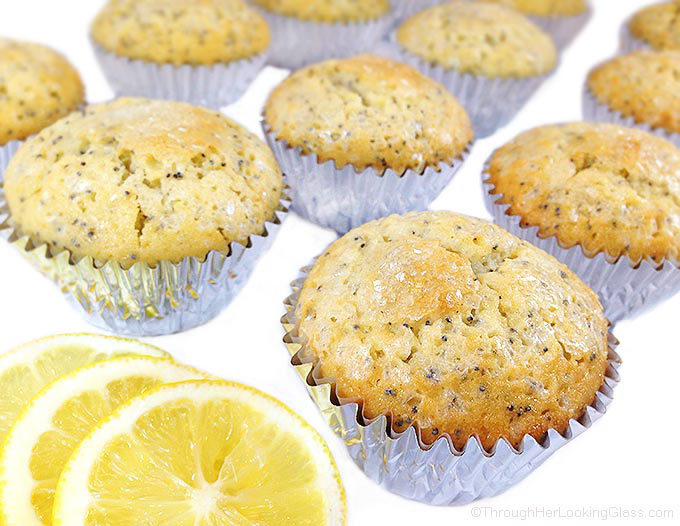 Bakery Lemon and Poppy Seed Muffins are tender, caky bakery-style muffins with cracked & sugary crunchy tops. W/vanilla & almond extracts and lemon zest.