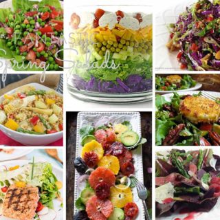 Favorite Spring Salad Recipes with delicious homemade dressings from bloggers around the country. Crunchy, healthy, flavorful and delicious!