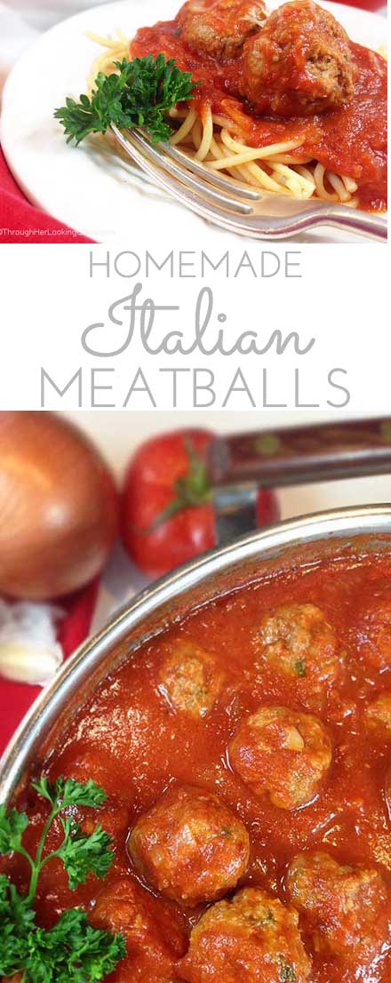 Homemade Italian Meatballs & Sauce. Fresh wholesome ingredients: garlic, fresh parsley, Italian bread crumbs and freshly grated parmesan. Mangi!
