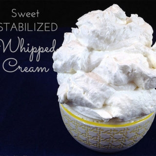 Sweet (Stabilized) Stiff Whipped Cream. What's the secret ingredient whipped cream that keeps its shape for days and in the heat? Easy recipe here!