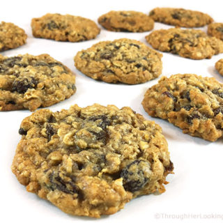 Easy Chewy Oatmeal Raisin Cookies: great for lunch boxes and picnics for a sweet treat. Studded with plump raisins. Delicious and addictive, like grandma's.