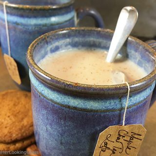 Maple Chai Tea Latte is a spicy, comforting hot drink for chilly winter days. Chai tea leaves are steeped in milk with pure vanilla & maple syrup!