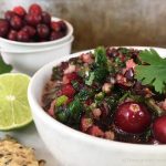 Sweet and tart, tangy and addictive: that's Sweet Lime Cranberry Salsa in a nutshell. So festive and pretty served with fresh cheeses and crackers on the appetizer sideboard.