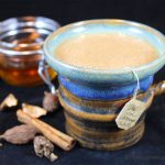 Honey Chai Cardamom Tea Latte: a silky smooth, comforting latte for the colder winter months. Chai tea, black cardamom, Silk Cashewmilk and honey simmer together, creating a uniquely healthy and indulgent mugful of spicy delicious!