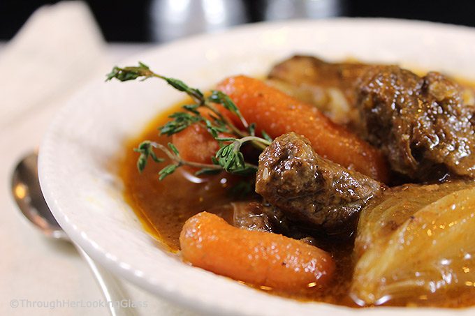 New England Beef Stew. Hearty and tender beef stew cooks all day long in the crockpot. Rich gravy and tender beef and vegetables. Best beef stew ever!