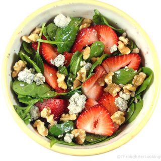 Strawberry Spinach Salad. A beautiful salad with contrasting greens and brilliant berries. Create the sweet, tangy, homemade dressing in the blender.