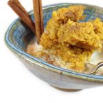 Maple Pumpkin Baked Oatmeal. Easy weekday or weekend breakfast. Makes a 9 X 13" panful. Easy & delicious baked oatmeal recipe, sweetened w/ maple syrup.