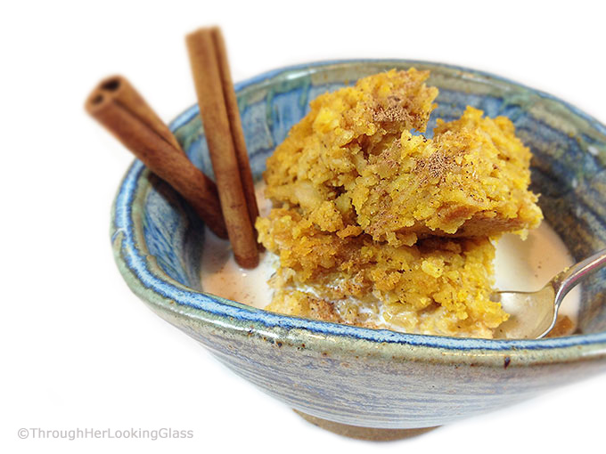 Maple Pumpkin Baked Oatmeal. Easy weekday or weekend breakfast. Makes a 9 X 13" panful. Easy & delicious baked oatmeal recipe, sweetened w/ maple syrup.