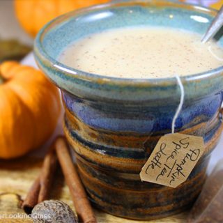 Maple Pumpkin Spice Tea Latte: wrap your hands around this warm, comforting mug in the cooler months. Rich, creamy, and sweetened with pure maple syrup.