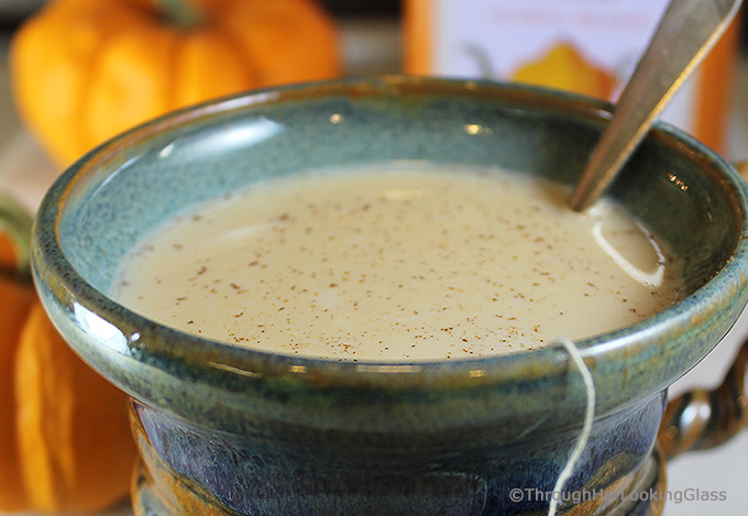 Maple Pumpkin Spice Tea Latte: wrap your hands around this warm, comforting mug in the cooler months. Rich, creamy, and sweetened with pure maple syrup.