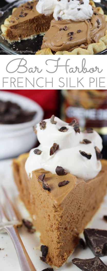 This French Silk Pie Recipe from Bar Harbor is a rich, homemade chocolate mousse consisting of eggs, cream, chocolate, sugar, and butter. It's topped with heavy cream whipped with creme de cacao. (Shriek!) #FrenchSilkPie #BarHarbor #Chocolate FrenchSilkPie #EasyFrenchSilkPie