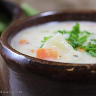 Tried and true, this Irish Potato Chowder Recipe won't disappoint! Creamy, rich chowder chock full of potatoes, carrots, celery and herbs.