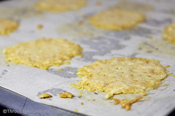 Salty, crispy, low carb and addictive: Easy Gourmet Baked Parmesan Cheese Crisps. You'll love these easy to make oven baked cheese crisps.