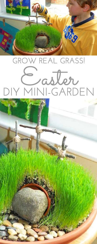 DIY Easter Mini Garden. Easter brings new life and hope. Brings days of anticipation and wonder from kids of all ages.