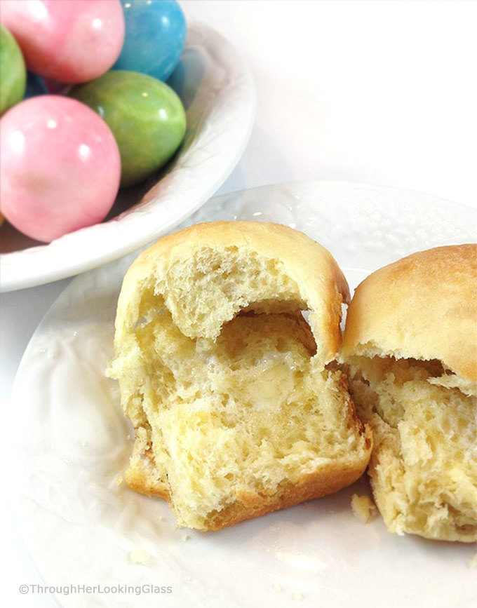 Love these pillowy Moravian Yeast Rolls, hot and fresh from the oven. Split 'em in half, melt a pat of butter in between. These yeast Rolls are divine.