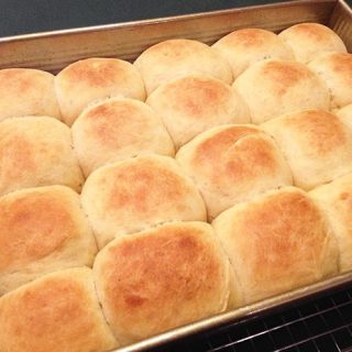 Love these pillowy Moravian Yeast Rolls, hot and fresh from the oven. Split 'em in half, melt a pat of butter in between. These yeast Rolls are divine.