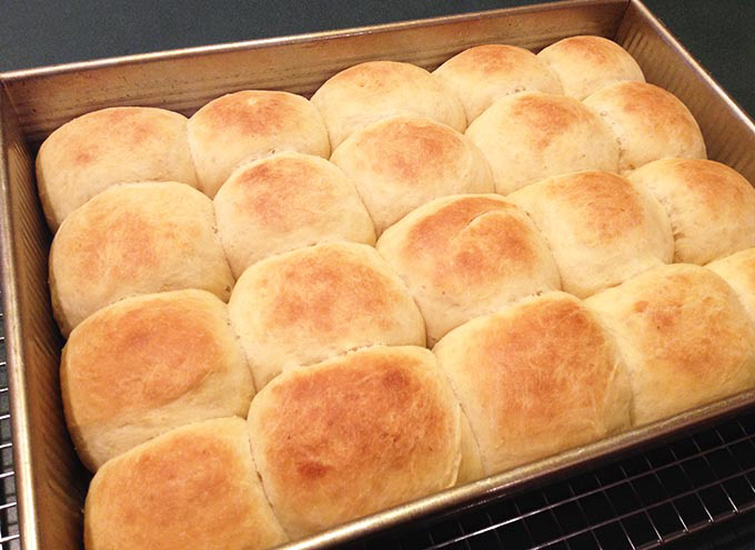 Love these pillowy Moravian Yeast Rolls, hot and fresh from the oven. Split 'em in half, melt a pat of butter in between. These yeast Rolls are divine.