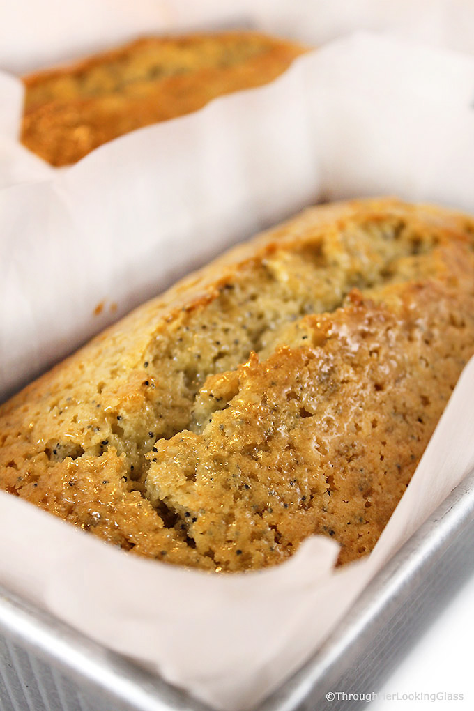 Almond Glazed Lemon Poppy Seed Bread is a moist and scrumptious sweet bread with a crackly almond glaze. Easy to make in one bowl, this bread is not your typical lemon poppy seed bread.