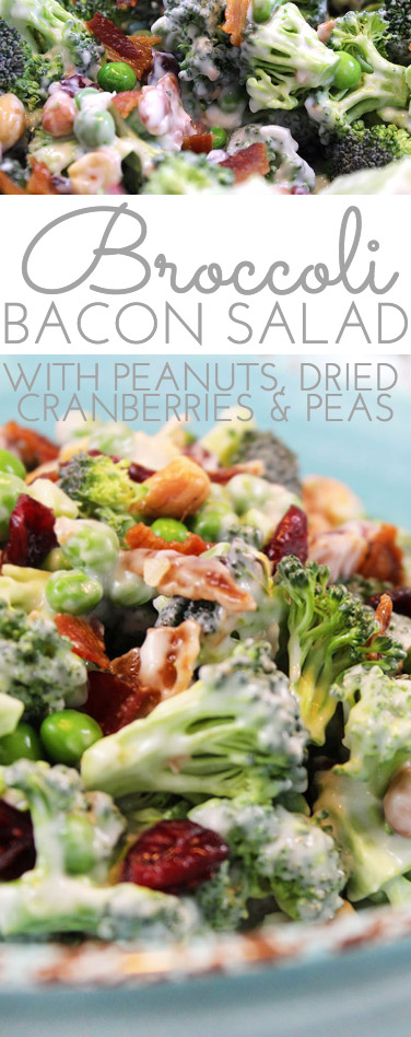 Crunchy Broccoli Salad with Bacon is the perfect side dish for all your picnics and barbecues this summer! It combines surprising ingredients - salty and sweet - making for a yummy new salad that won't wilt!