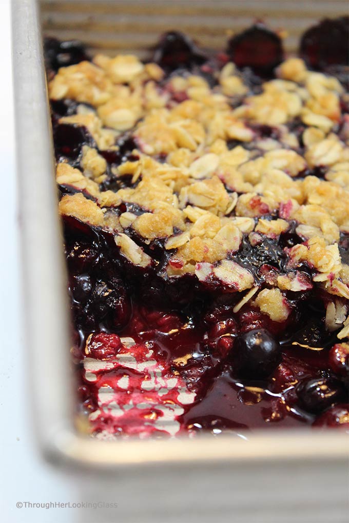 This Summer Triple Berry Crumble Recipe has all the berry-licious fresh summer flavors you crave: blueberries, blackberries and raspberries. All topped with a sweet and crunchy oatmeal crumble.