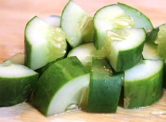 Mint Infused Cucumber Lemonade is a refreshing cold, all natural drink on a hot day. Sweet lemonade combines with fresh cucumber juice and muddled mint and is delicious iced! Refreshing cold sip for a hot summer's day.