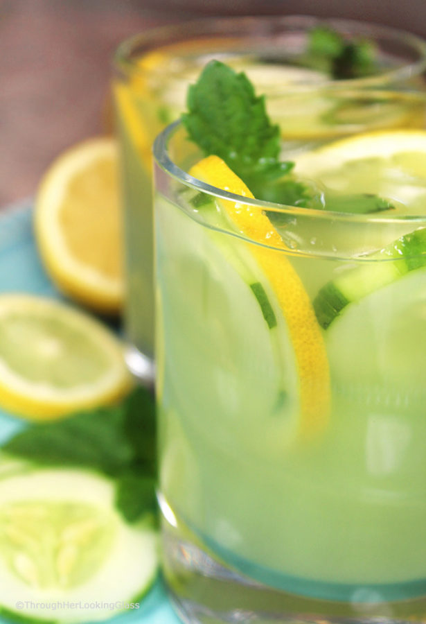 Cucumber Lemonade with Mint - Through Her Looking Glass