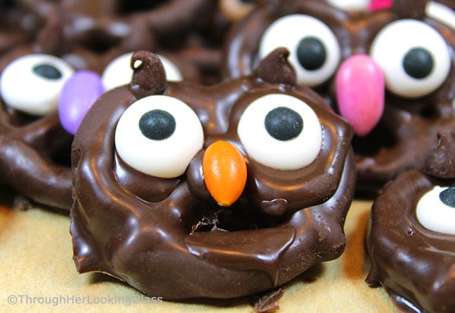 Salty and sweet, Chocolate Pretzel Owl Candy is fun for kids of all ages. Dunk snacking pretzels in chocolate for irresistibly crunchy party snacks.